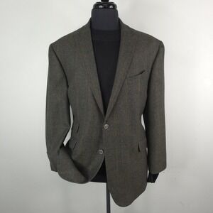 Jos A Bank 1905 Blazer Mens 43R Brown Plaid Wool Sport Coat Jacket Tailored Fit